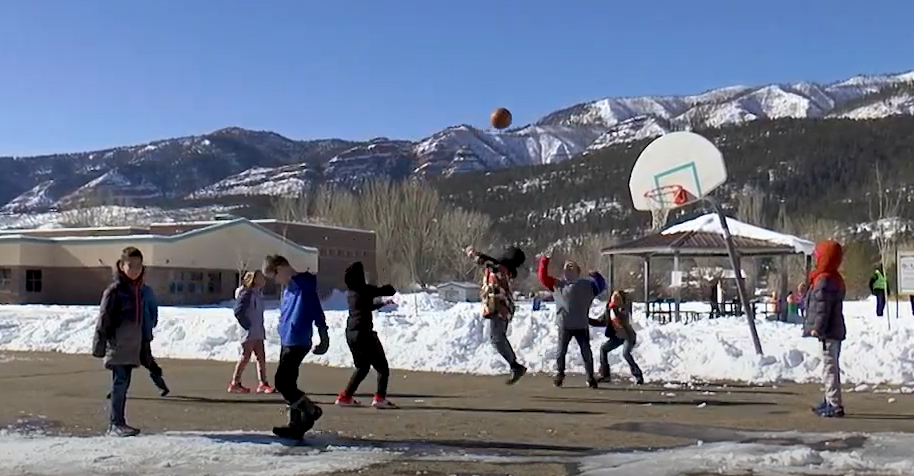 Students at Durango School District play basketball on the playground. The district focused in on attendance in 2023-24 school year.