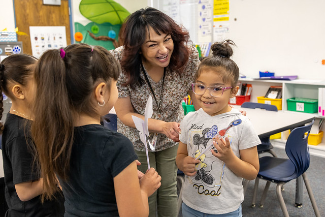 Child smiles during summer school classes in Westview Elementary School. 