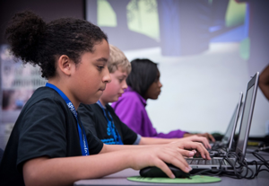 Students on a computer