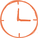 Decorative clock to indicate total time needed