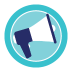 Blue megaphone icon